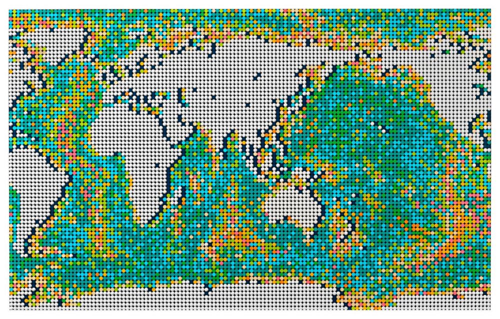 LEGO Art 31203 pas cher, La carte du monde