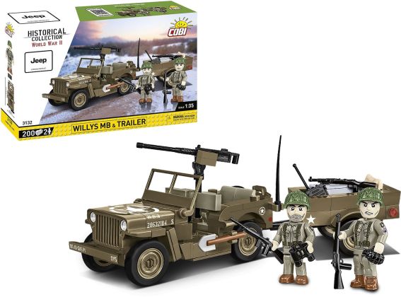 COBI Collection Historique (Historical Collection) 3132 Willys MB & Trailer