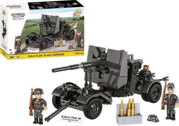 COBI Collection Historique (Historical Collection) 3140 8.8 cm Flak 18 with Carriage