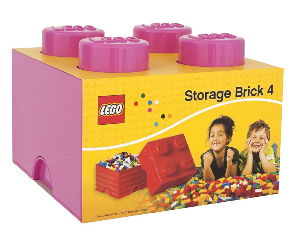 LEGO 40031739 Boîte de rangement LEGO, 4 plots, rose