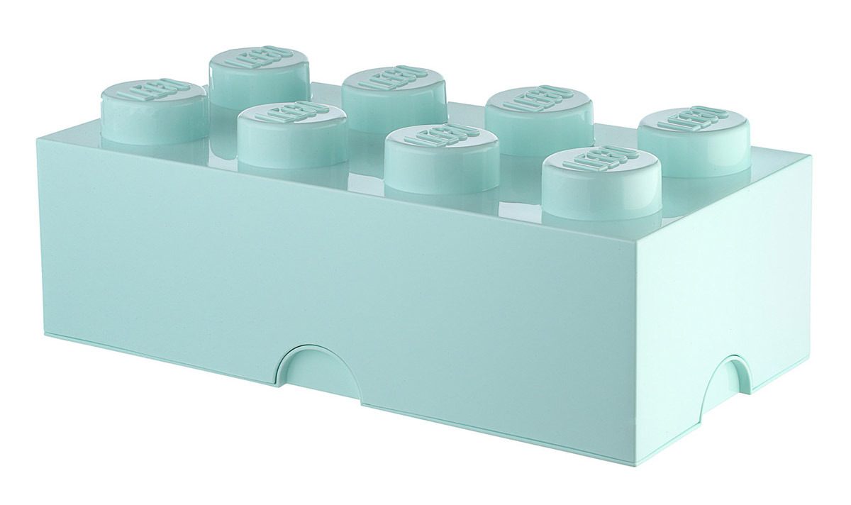 Lego - Brique de rangement LEGO 8 plots, Boîte de rangement empilable, 12  l, turquoise - Boîte de rangement - Rue du Commerce