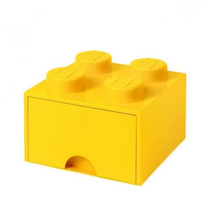 LEGO Rangement 40051732 Brique de rangement empilable avec tiroir 4 plots LEGO jaune