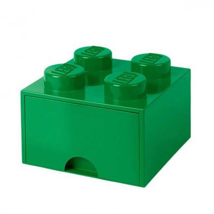 LEGO Rangements 40051734 Brique de rangement empilable avec tiroir 4 plots LEGO vert
