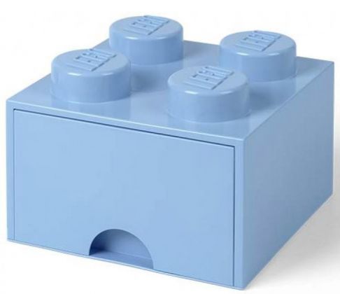 LEGO Rangements 40051736 Brique de rangement empilable avec tiroir 4 plots LEGO Bleu ciel
