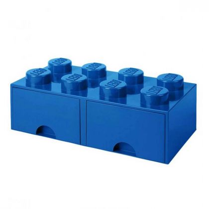 LEGO Rangement 40061731 Brique de rangement empilable avec tiroir 8 plots LEGO bleu