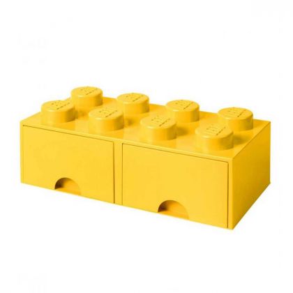 LEGO Rangements 40061732 Brique de rangement empilable avec tiroir 8 plots LEGO jaune