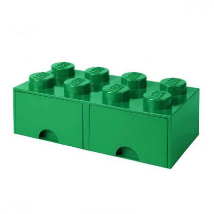 LEGO Rangements 40061734 Brique de rangement empilable avec tiroir 8 plots LEGO vert