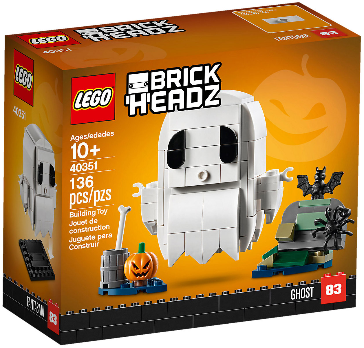 Le Fantome D Halloween LEGO BrickHeadz 40351 pas cher, Le fantôme d'Halloween