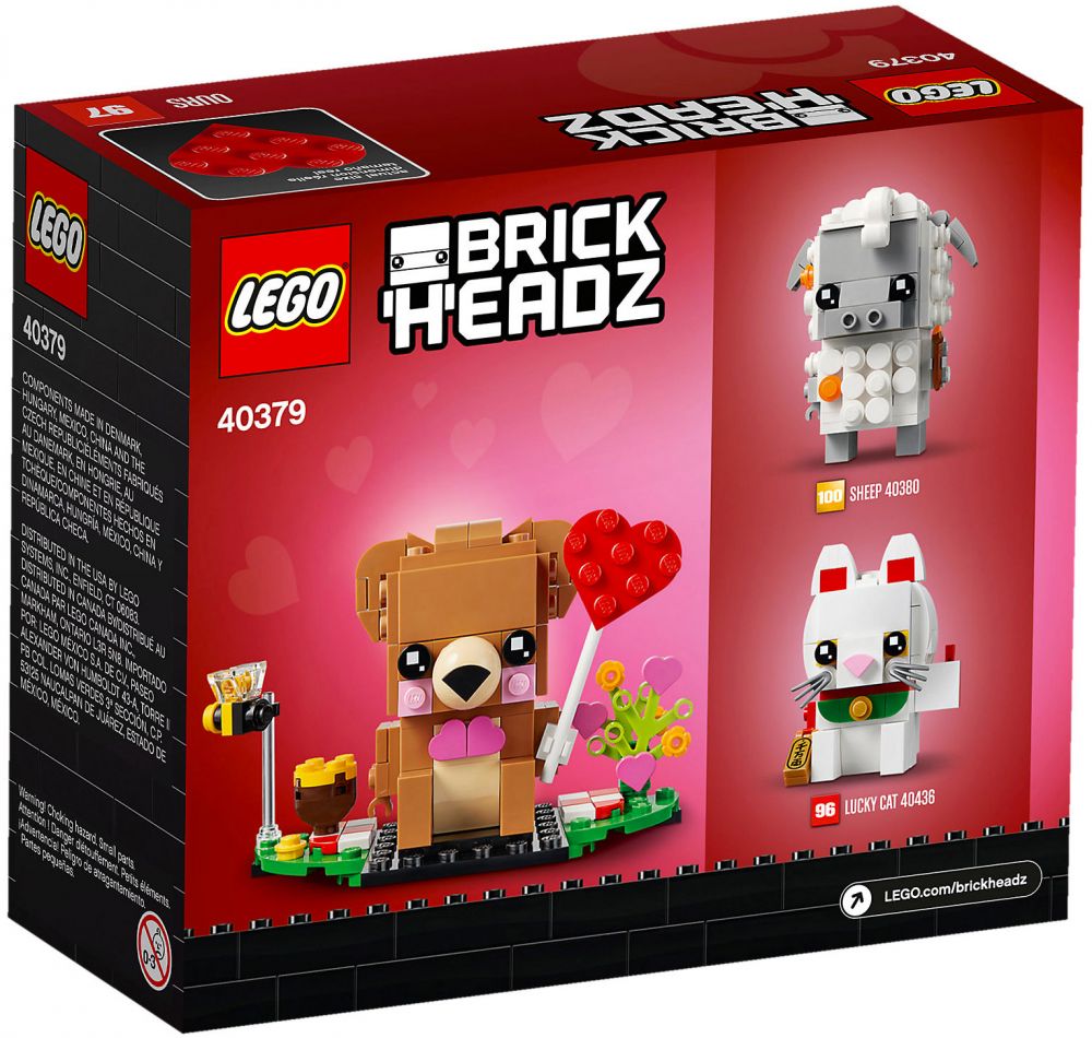  LEGO  BrickHeadz 40379 pas cher L ours de la Saint Valentin