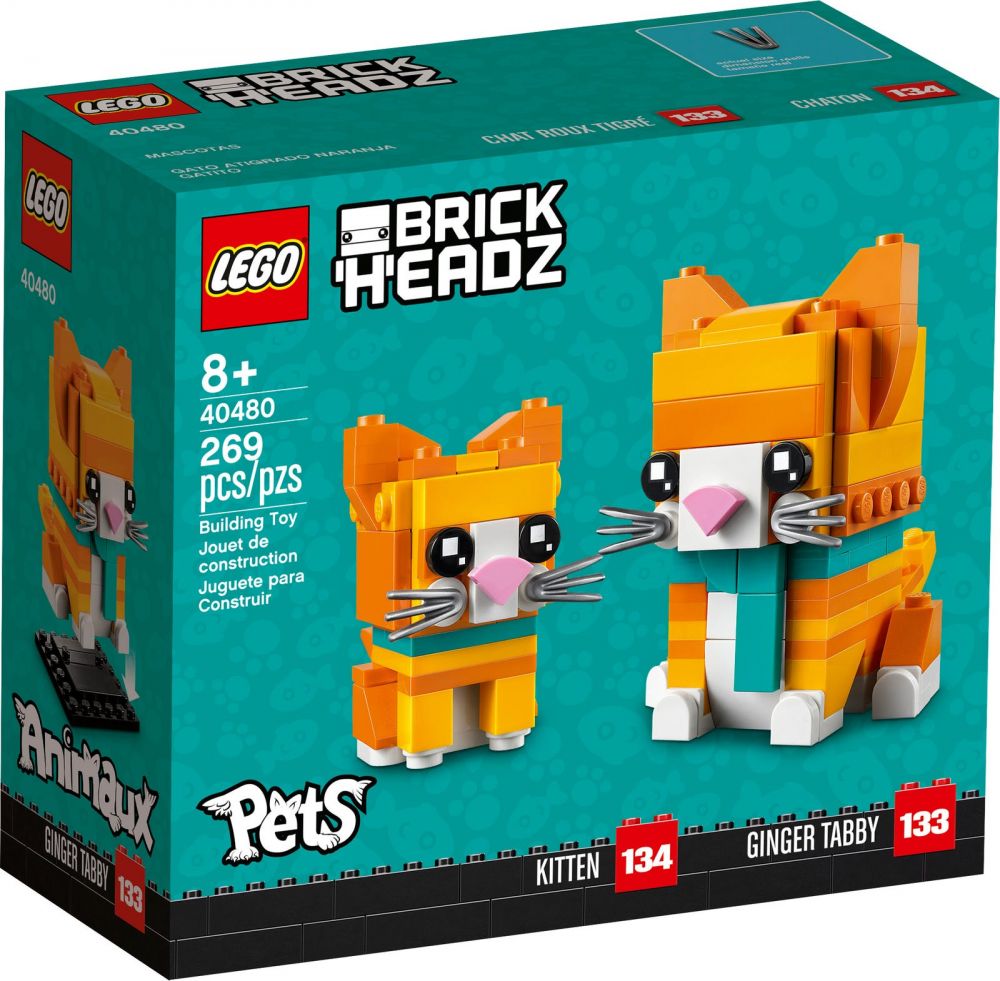 LEGO BrickHeadz 40480 pas cher, Le chat roux tigré