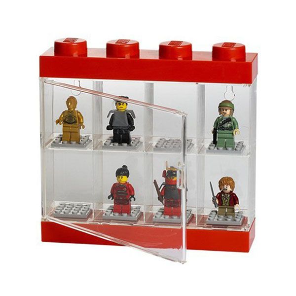 LEGO Rangements 40650001 pas cher, Vitrine pour 8 figurines Rouge