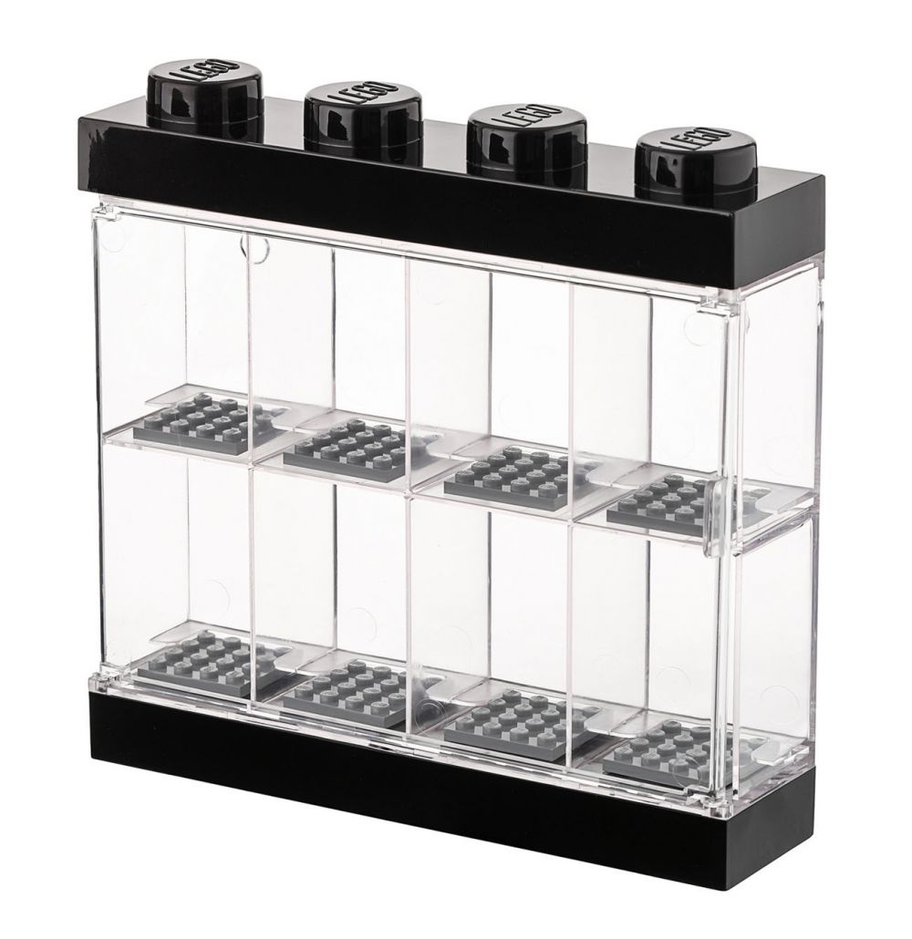 LEGO Rangements 40650003 pas cher, Vitrine pour 8 figurines Noir et  transparent