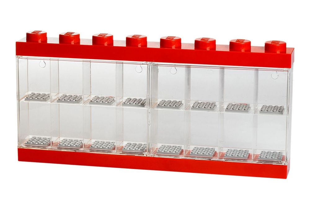 LEGO Rangements 40660001 pas cher, Vitrine pour 16 figurines Rouge et  transparent