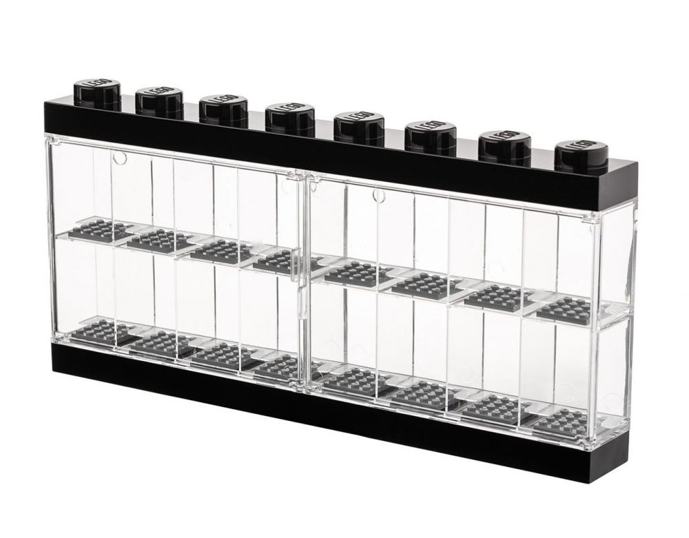 LEGO Rangements 40660003 pas cher, Vitrine pour 16 figurines Noir et  transparent