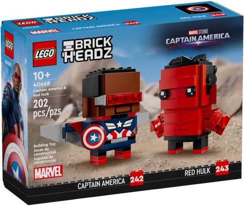 LEGO BrickHeadz 40668 Figurines de Captain America et Hulk rouge
