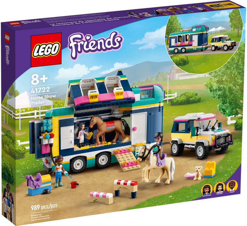LEGO Friends 41722 pas cher, La remorque du concours hippique