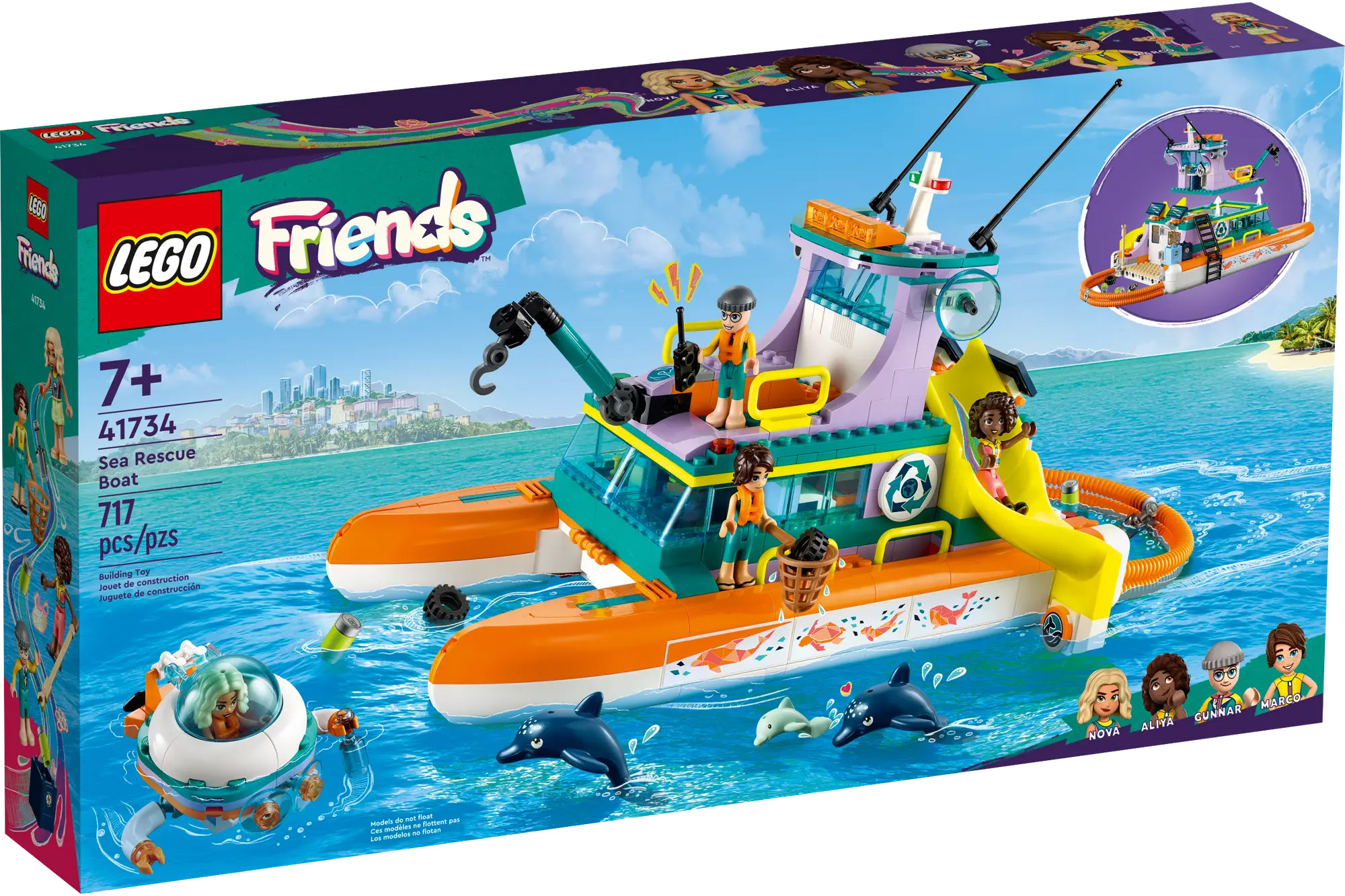 LEGO Friends 41734 pas cher, Le bateau de sauvetage en mer