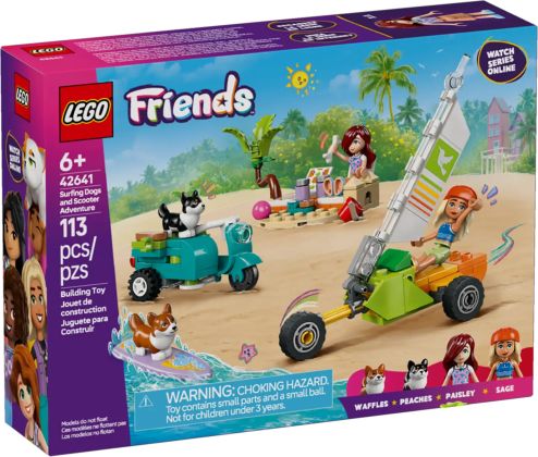 LEGO Friends 42641 Chiens surfeurs et aventures en scooter