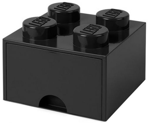 LEGO Rangements 5005711 Brique noire de rangement LEGO à tiroir et à 4 tenons