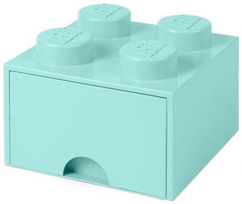 LEGO Rangement 5005714 Brique bleu clair aqua de rangement LEGO à tiroir et à 4 tenons
