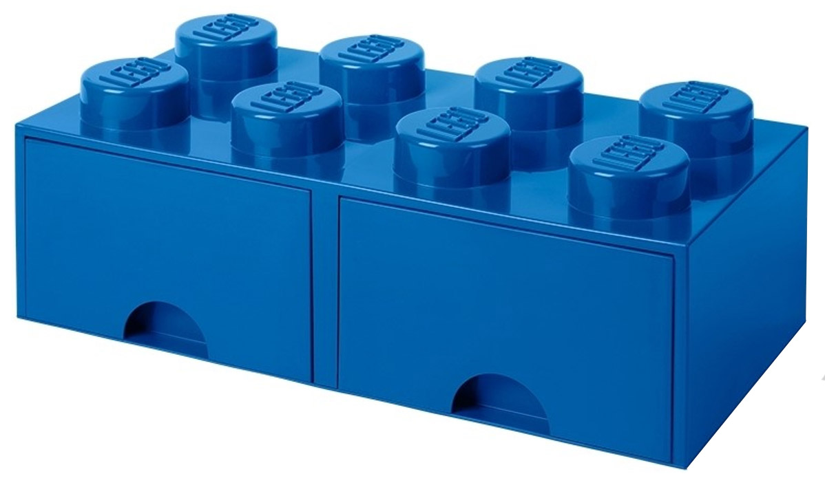 Brique de rangement LEGO® à tiroir et 8 tenons gris foncé 5006329