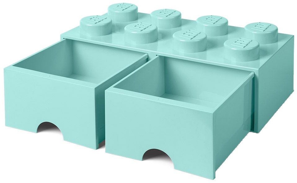 Brique bleu clair aqua de rangement LEGO® à tiroir et à 8 tenons 5006182.  Maintenant 39,29 €, 21% de réduction