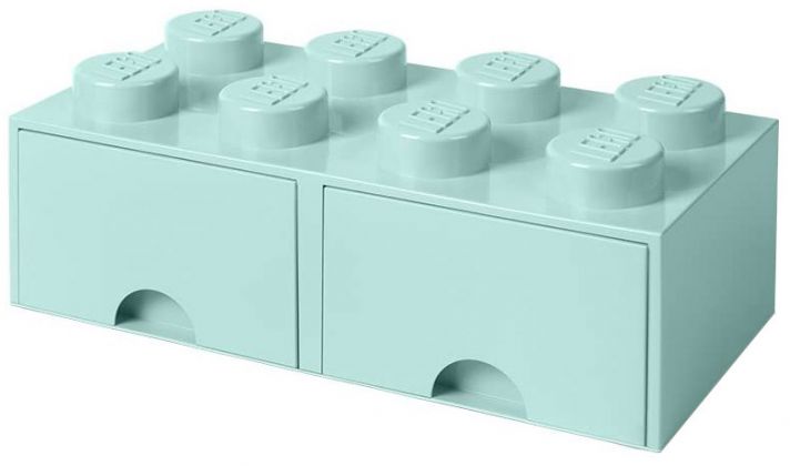 LEGO Rangement 5006182 Brique bleu clair aqua de rangement LEGO à tiroir et à 8 tenons