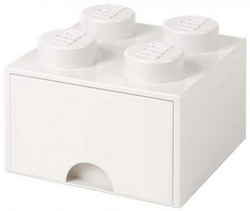 LEGO Rangements 5006208 Brique blanche de rangement LEGO à tiroir 4 tenons