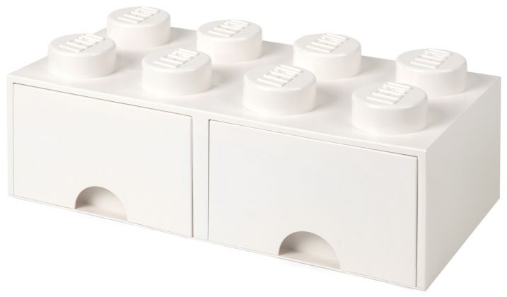 LEGO Rangement 5006209 Brique blanche de rangement LEGO à tiroir 8 tenons