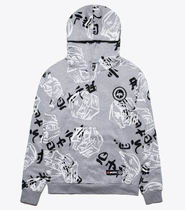 LEGO Vêtements & Accessoires 5006238 Sweat-shirt à capuche HYPE X LEGO NINJAGO Just Hype Faces gris pour adultes