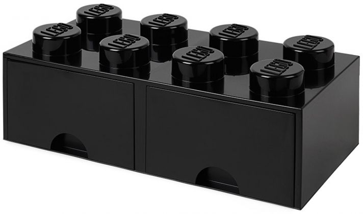 LEGO Rangement 5006248 Brique noire de rangement LEGO à tiroir et à 8 tenons