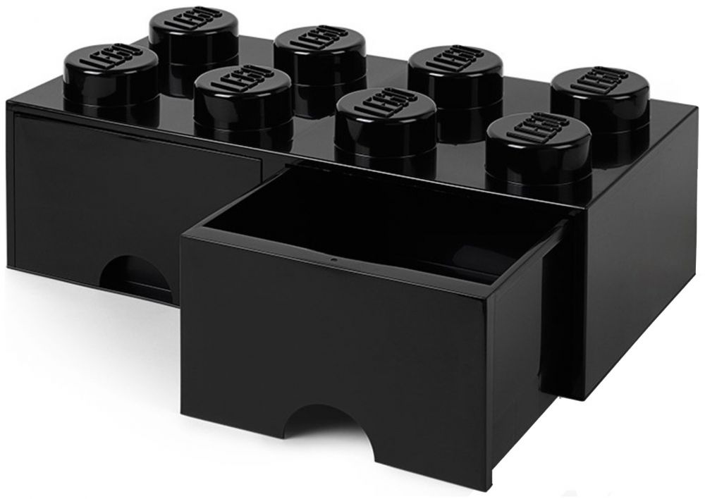 LEGO Rangements 5006248 pas cher, Brique noire de rangement LEGO à tiroir  et à 8 tenons