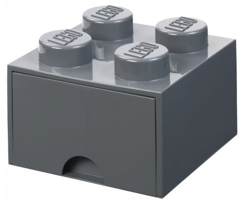 LEGO Rangement 5006328 Brique gris foncé de rangement LEGO à tiroir et 4 tenons