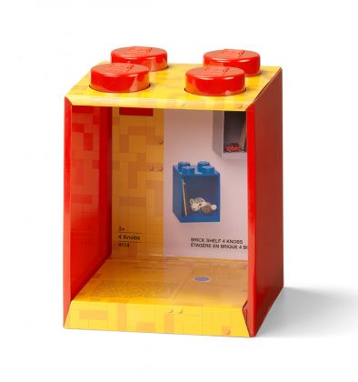 LEGO Rangement 5006578 Étagère en forme de brique à 4 tenons – rouge vif