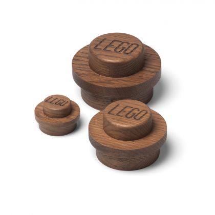 LEGO Rangement 5007112 Ensemble de patères en bois – chêne foncé