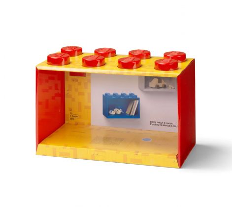 LEGO Rangements 5007284 Étagère en forme de brique à 8 tenons – rouge vif