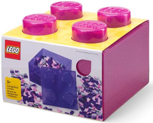 LEGO Rangements 5009342 Brique de rangement translucide - Rose