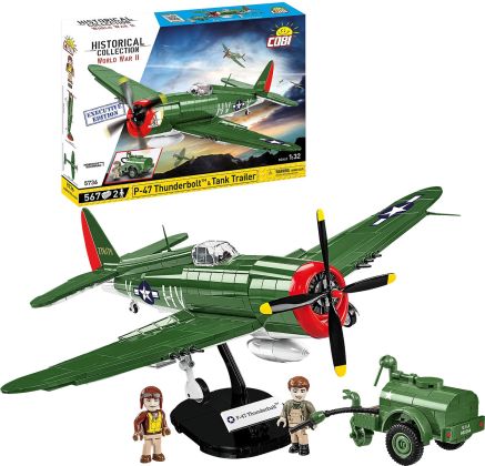 COBI Collection Historique (Historical Collection) 5736 P-47 Thunderbolt & Tank Trailer - Executive Edition