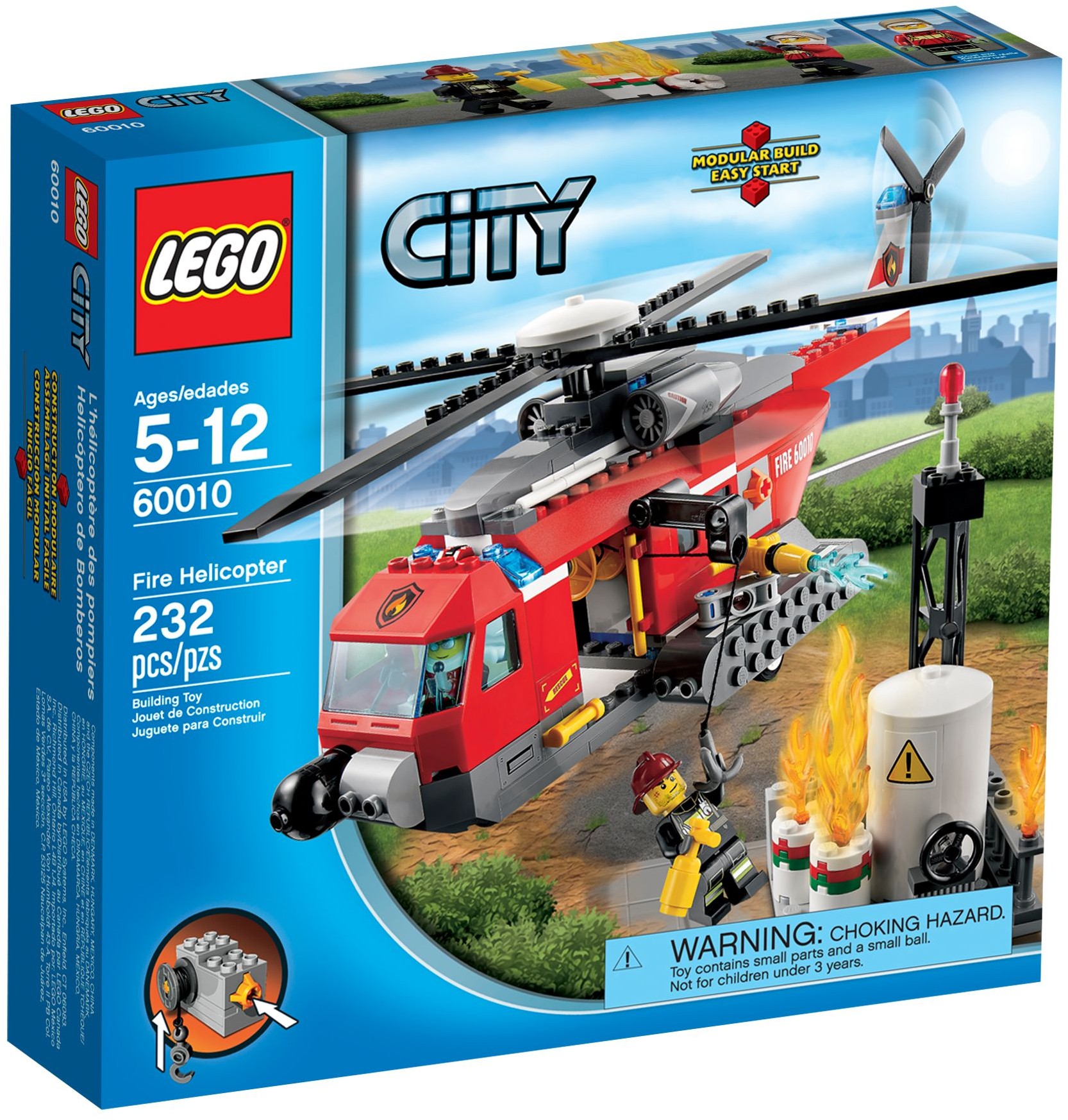 LEGO City 60010 pas cher, L'hélicoptère des pompiers