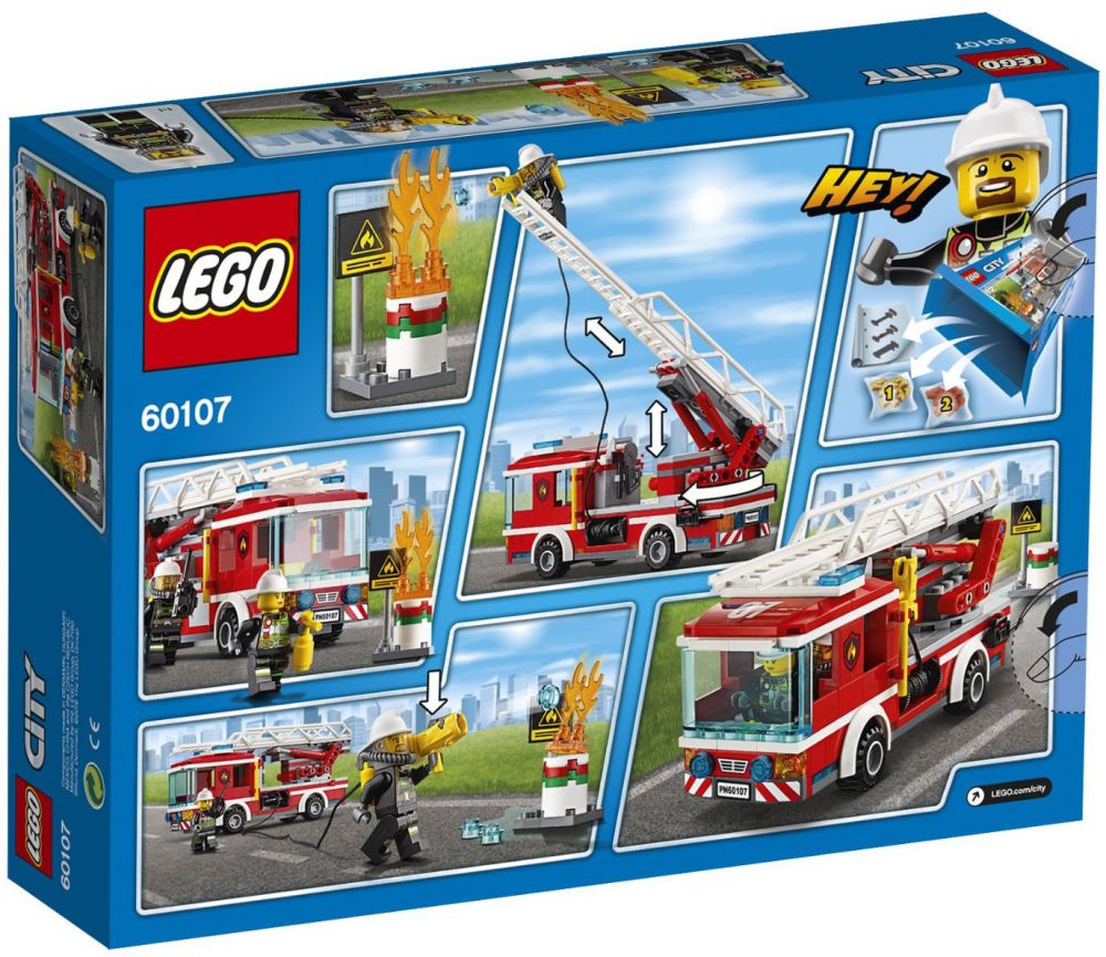 LEGO City 60107 pas cher, Le camion de pompiers avec échelle