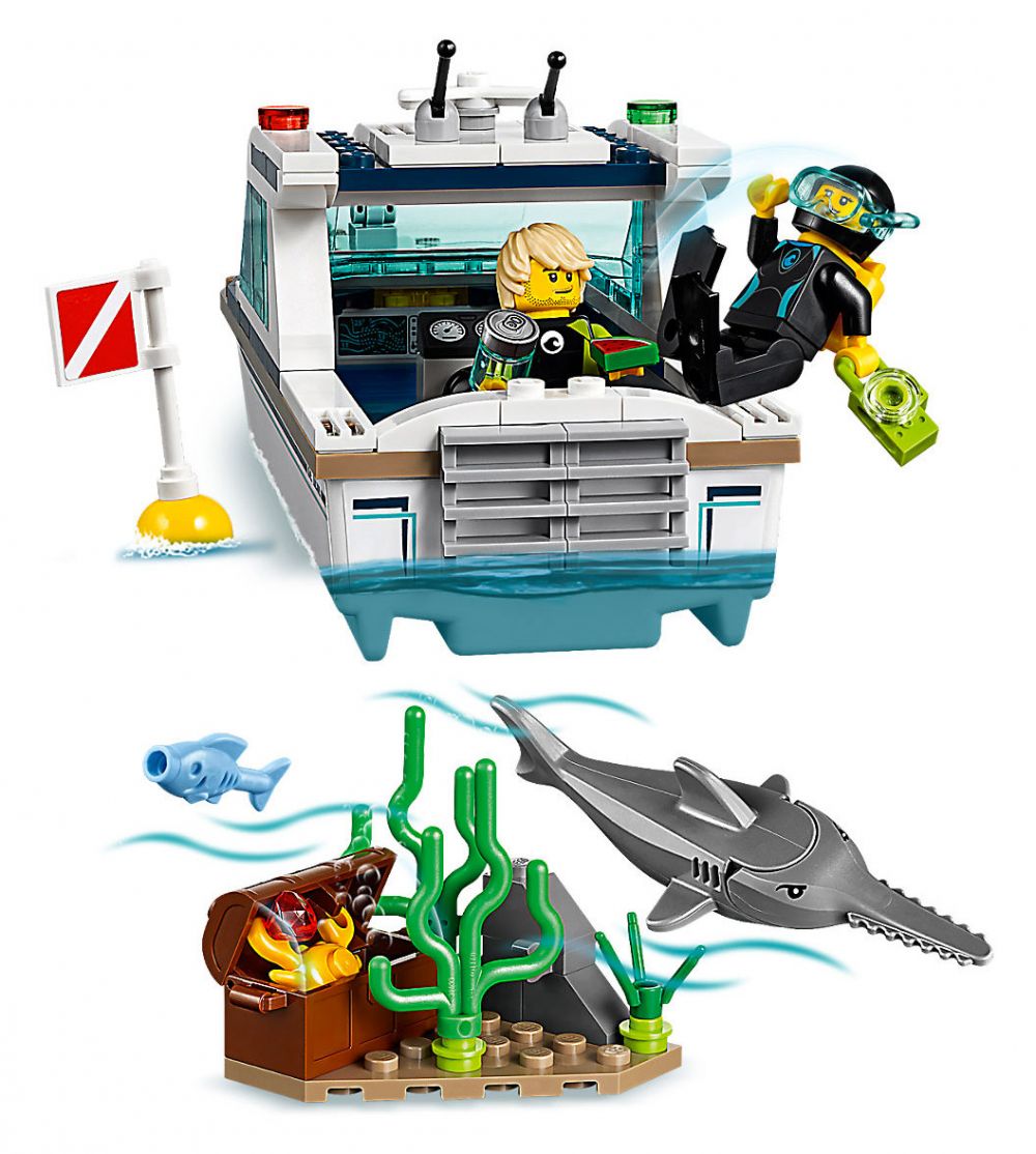 LEGO City 60221 pas cher, Le yacht de plongée