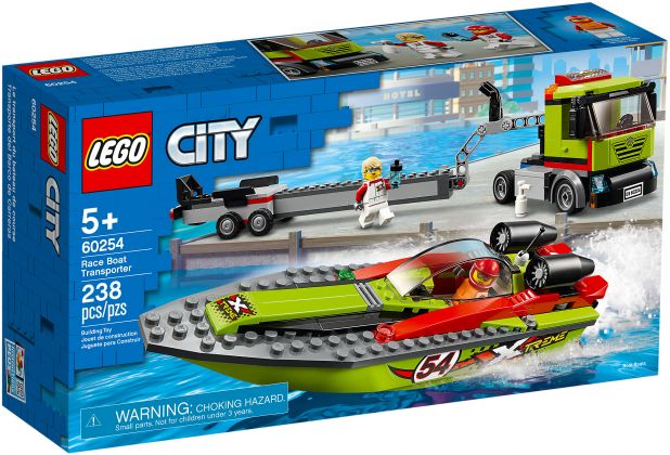LEGO City 60254 Le transport du bateau de course