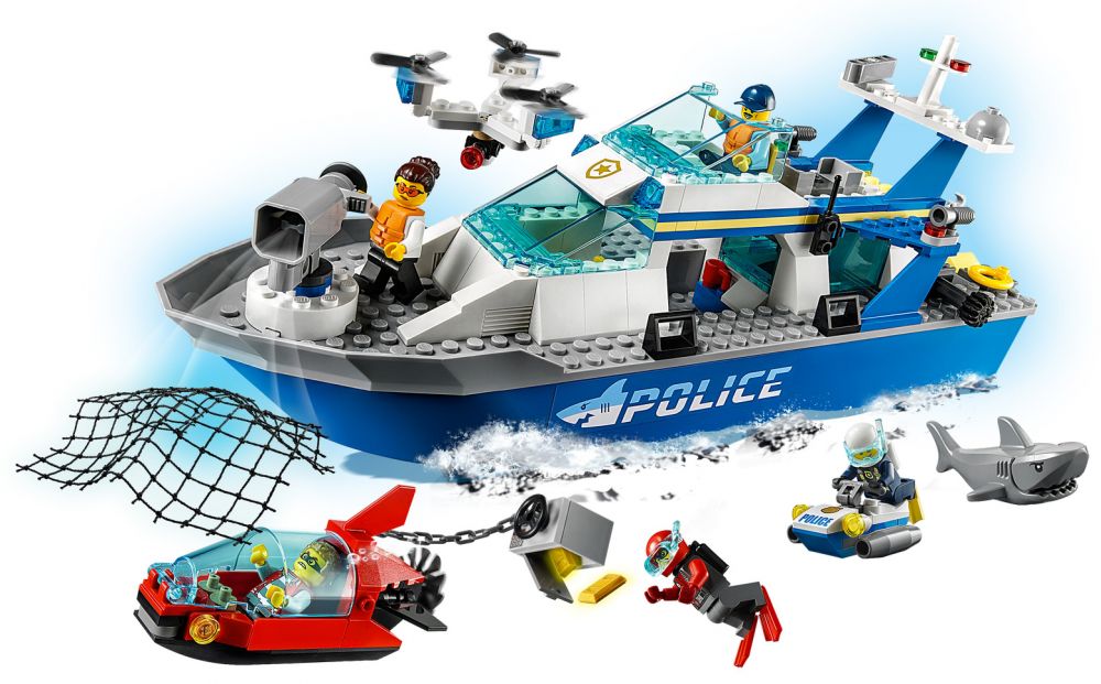 LEGO City 60277 Police patrol boat, LEGO City 60277 Bateau de patrouille de  police, Lego – ApoZona