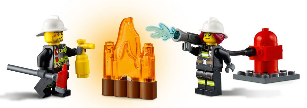 LEGO City 60280 Le camion des pompiers avec échelle et mini figurines de  pompier 