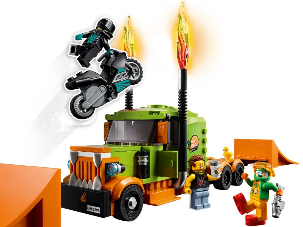 LEGO® 60294 City Stuntz Le Camion de Spectacle des Cascadeurs, Moto à  Rétrofriction, Bassin, Jouet de Construction pour Enfants - Cdiscount Jeux  - Jouets