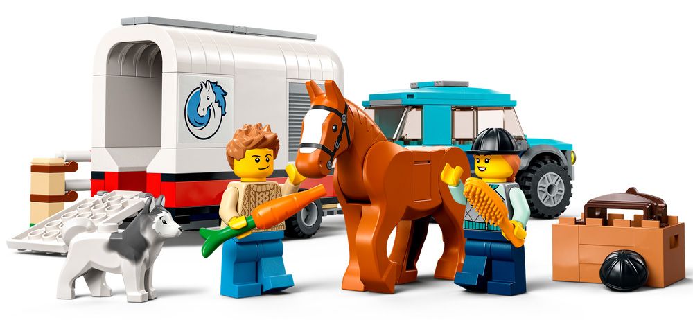 LEGO City 60327 pas cher, La remorque à chevaux