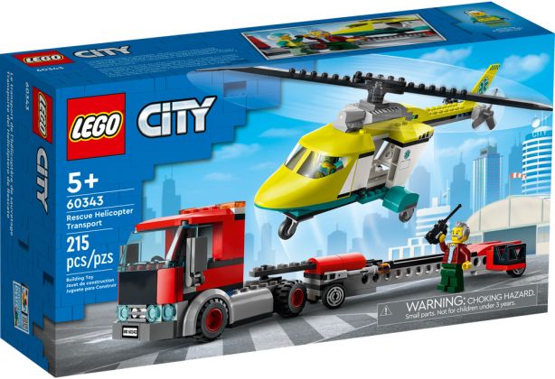 LEGO City 60343 Le transport de l’hélicoptère de secours