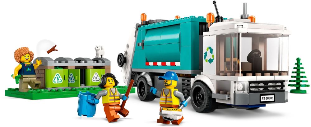 LEGO City 60386 Le Camion de Recyclage, Jouet Camion-Poubelle, Jeu Éd