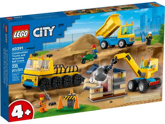 LEGO City 60391 Les camions de chantier et la grue à boule de démolition