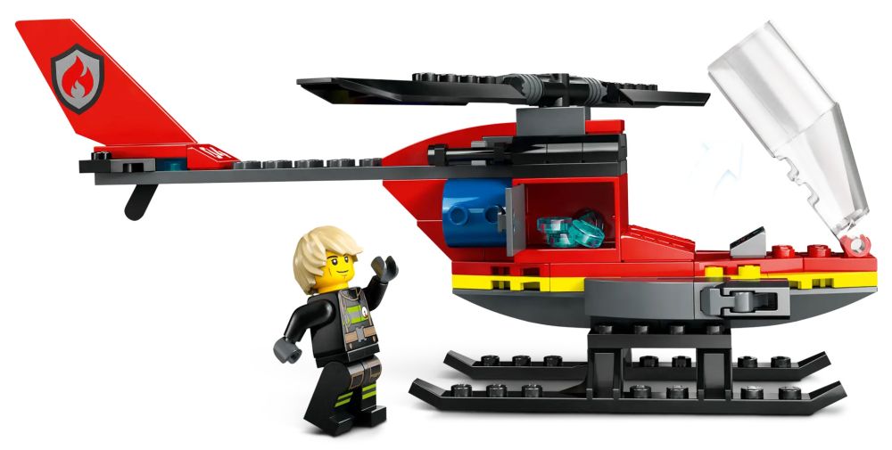 L'hélicoptère de secours des pompiers Lego